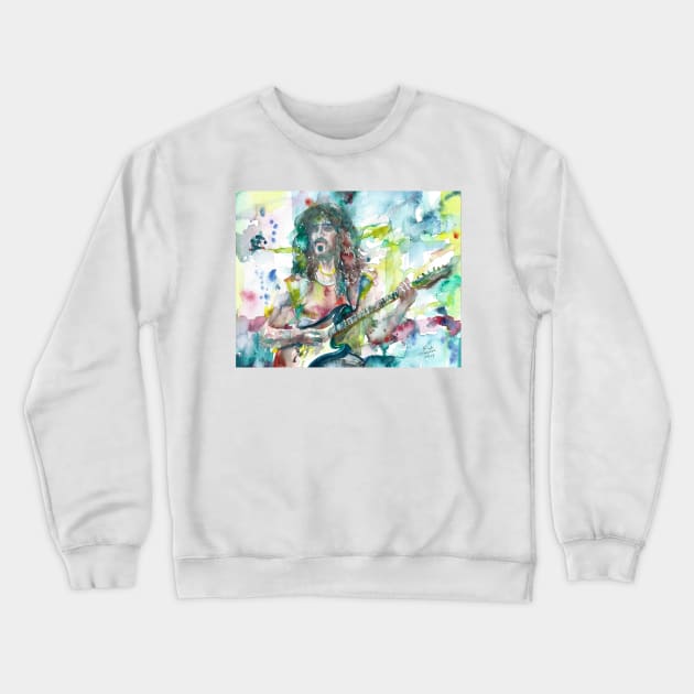 FRANK ZAPPA watercolor portrait .7 Crewneck Sweatshirt by lautir